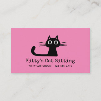 Cute Black Kattunge | KATTDJUR ROLIGT | Quirky Ani Visitkort