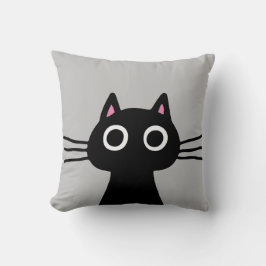 Cute Black Kattunge | Quirky Pet Cat Lover Kudde