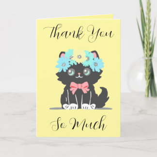 Cute Black Kattunge, tillsatt tackkort