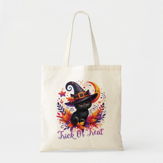Cute Black Kitten Bus eller godis Bag Tygkasse (Framsidan)