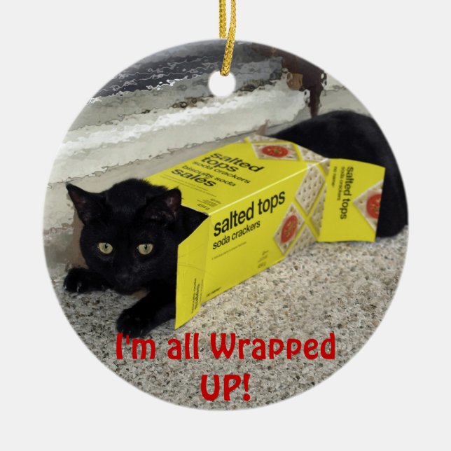 Cute Black Kitten jul Ornament (Framsidan)