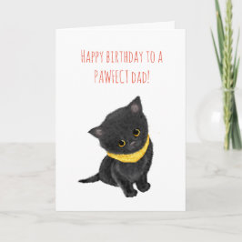 Cute black kitten pappa födelsedagskort från katte kort