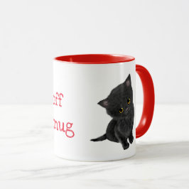 Cute Black kitten personlig mugg
