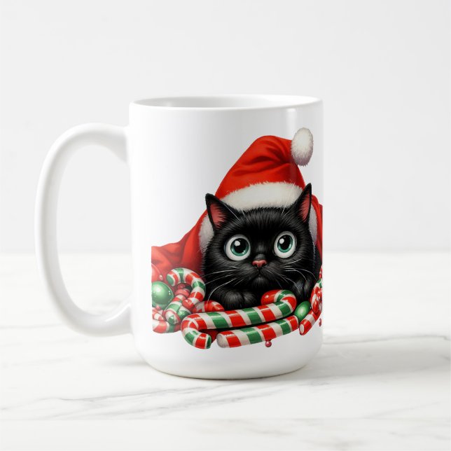 CUTE BLACK KITTEN-POLKAGRISAR & HAT KAFFEMUGG (Vänster)