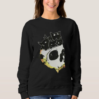 Cute Black Kittens In Skull Art T Shirt