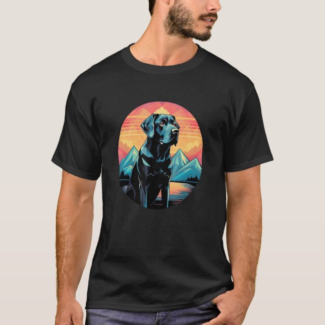 Cute Black Lab Black Labrador Retriever Puppy Dog  T Shirt (Framsida)
