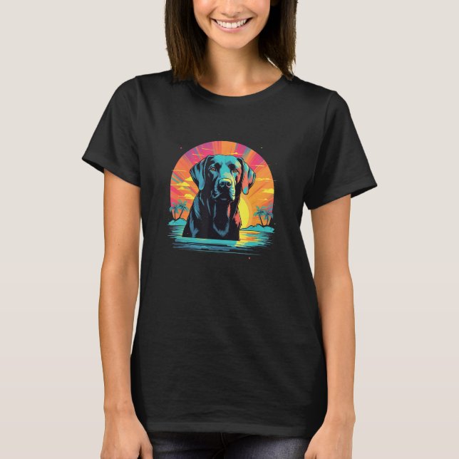 Cute Black Lab Black Labrador Retriever Puppy Dog  T Shirt (Framsida)