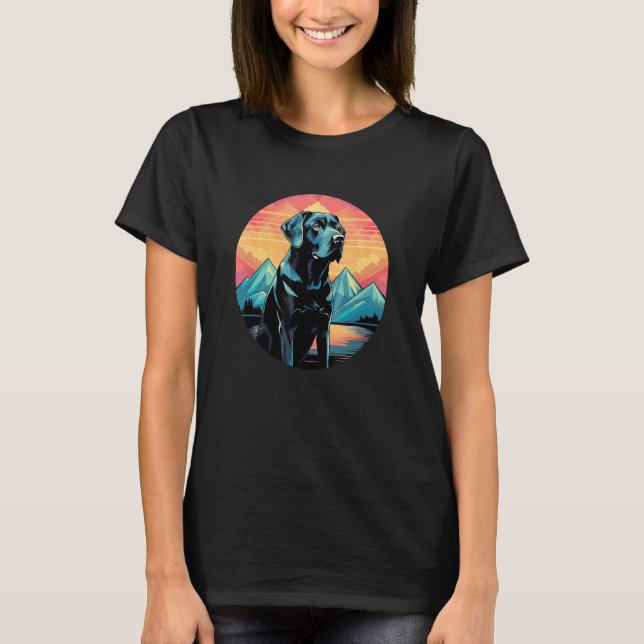 Cute Black Lab Black Labrador Retriever Puppy Dog  T Shirt (Framsida)