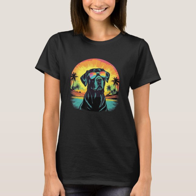 Cute Black Lab Black Labrador Retriever Puppy Dog  T Shirt (Framsida)