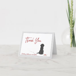 Cute Black Labradoodle Hund Personalize Bone Tack Kort