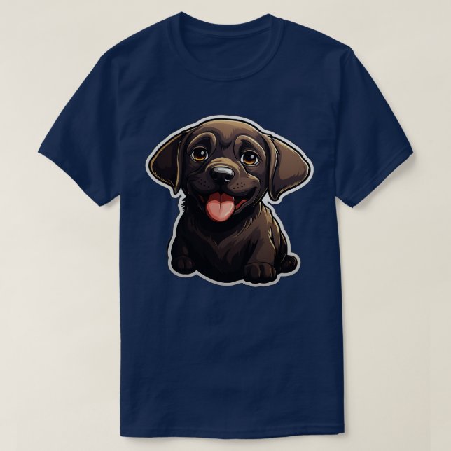 Cute Black Labrador Hund Hundar Chocolate Labrador T Shirt (Design framsida)