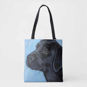 Cute Black Labrador Puppy Painting Tygkasse