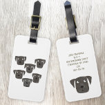 Cute Black Labrador Retriever Hund Art Anpassnings Bagagebricka<br><div class="desc">Hund Svart Labrador Retriever ger rätt vattenfärg. Ändra kontaktinformationen på baksidan.</div>