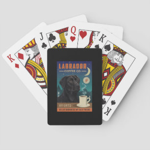 Cute Black Labrador Retriever Hund Coffee Älskare Casinokort