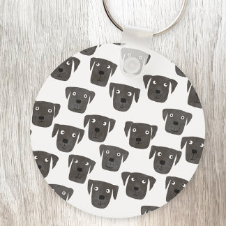 Cute Black Labrador Retriever Hund Keychain Nyckelring