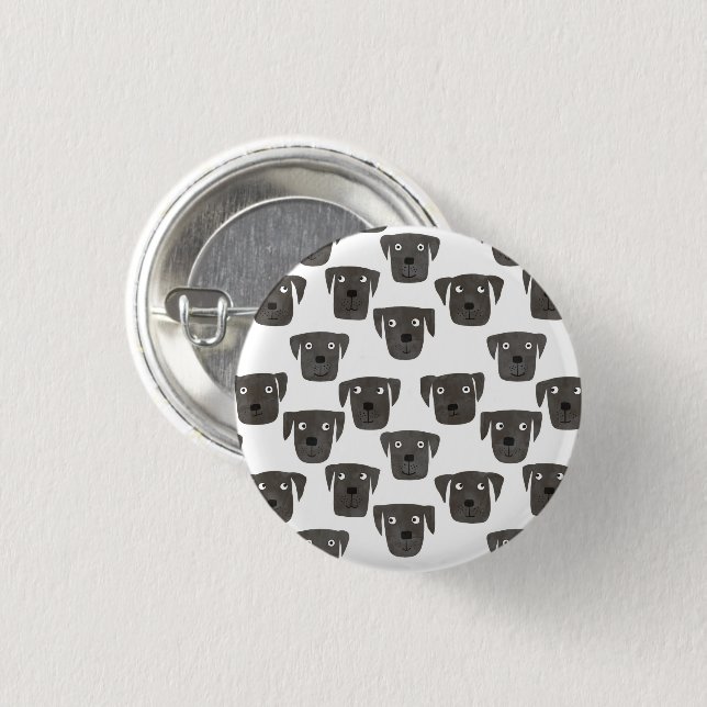 Cute Black Labrador Retriever Hund Knapp (Framsida & baksida)