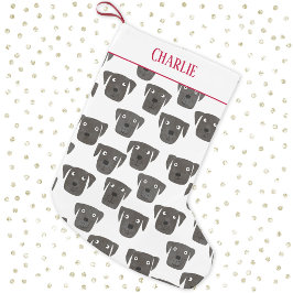 Cute Black Labrador Retriever Hund Personlig Liten Julstrumpa