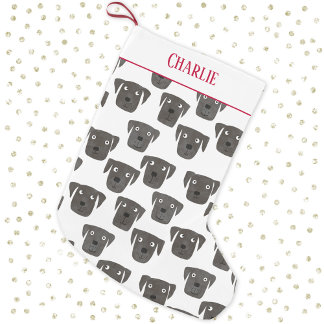 Cute Black Labrador Retriever Hund Personlig Liten Julstrumpa