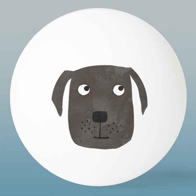 Cute Black Labrador Retriever Hund Pingisboll (Cute Black Labrador Retriever Dog ping pong ball)