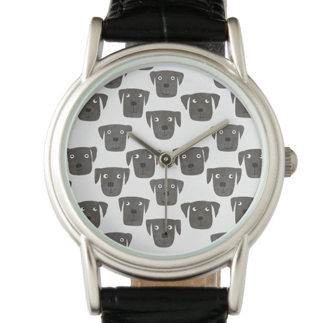 Cute Black Labrador Retriever Hund Watch Armbandsur (Black labrador retreiver dog watch)