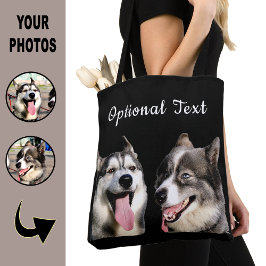 Cute Black Modern Photo Puppy Dog Lover Mom Tygkasse