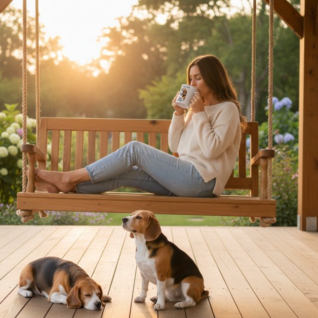 Cute Black och  Beagle Kärlek Kaffemugg (Skapare uppladdad)