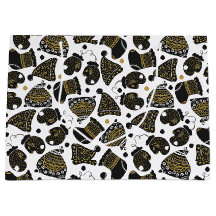 Cute Black och Guld Hats och Mittens jul