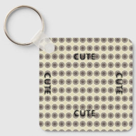 CUTE_ BLACK OCH Light Gult KEYCHAIN Nyckelring