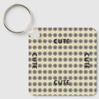 CUTE_ BLACK OCH Light Gult KEYCHAIN Nyckelring