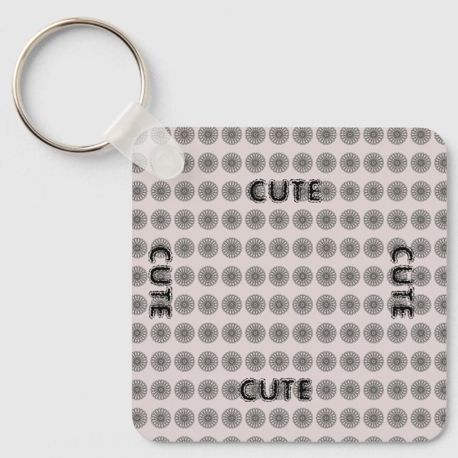CUTE_ BLACK OCH LJUS ROSA KEYCHAIN NYCKELRING (Framsida)