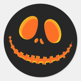 Cute Black och Orange Happy halloween Pumpkin Ansi Runt Klistermärke