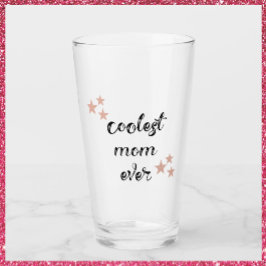Cute Black och Rosa Coolest Mamma någonsin Glaskopp