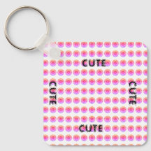 CUTE_ BLACK OCH ROSA KEYCHAIN