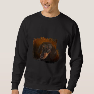 Cute Black och Tan Dachshund Lång Ärmad Tröja