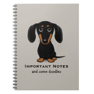 Cute Black och Tan Dachshund med Anpassningsbar Te Anteckningsbok
