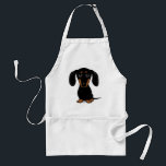 Cute Black och Tan Dachshund med Anpassningsbar Te Förkläde<br><div class="desc">Cute Doxie Tecknad hund</div>