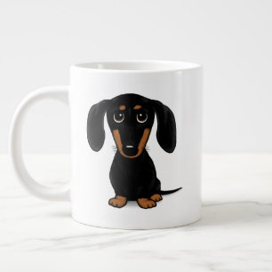 Cute Black och Tan Dachshund Wiener Hund Jumbo Mugg