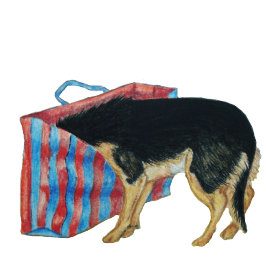 Cute Black och tan nosey hund roligt Bagagebricka