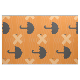 Cute Black Parbrella Mönster Monogram Tyg