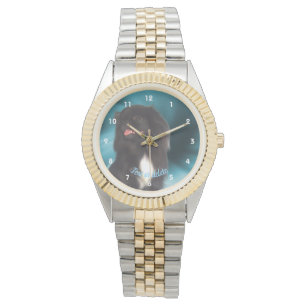 Cute Black Pekingese Hund Personlig Armbandsur