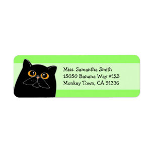 Cute Black Persian Returetiketters Returadress Etikett