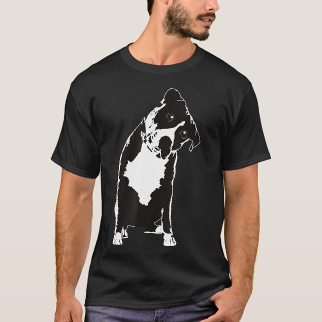 Cute Black Pitbull T Shirt (Framsida)