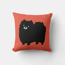 Cute Black Pommern Adsible Fluffy Hund Kudde