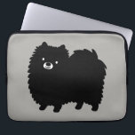 Cute Black Pommern | Fluffy Tecknad hund Laptop Fodral<br><div class="desc">Cute teckning av en flytande svart Pommern. En sleeve till en bärbar perfekt för alla som kärlek en Pom. Besök Jenns Doodle World om du vill ha ännu mer roligt,  datordesign och tillbehör till coolan.</div>