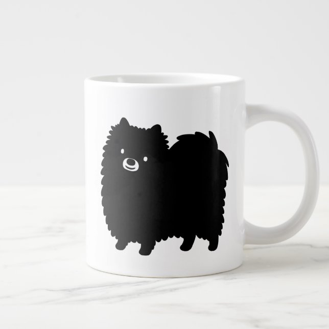 Cute Black Pommern Hund Jumbo Mugg (Höger)
