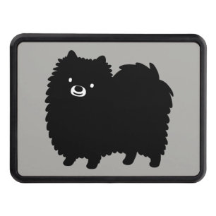 Cute Black Pommern Hund Trailer Hitch Cover Dragkroksskydd