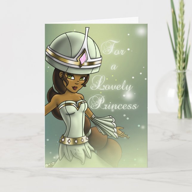 Cute Black Princess Birthday Kort (Framsida)