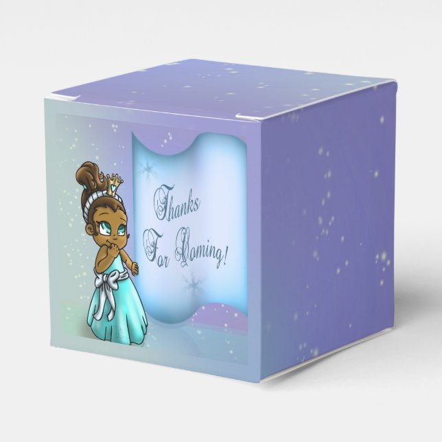 Cute Black Princess Birthday Presentaskar (Framsidan Sidan)
