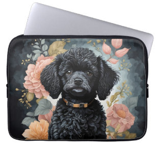 Cute Black Pudel Puppy Laptop Fodral