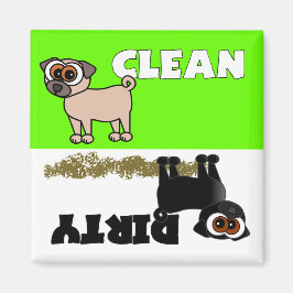 Cute Black Pug Clean / Dirty Dishwasher Magnet